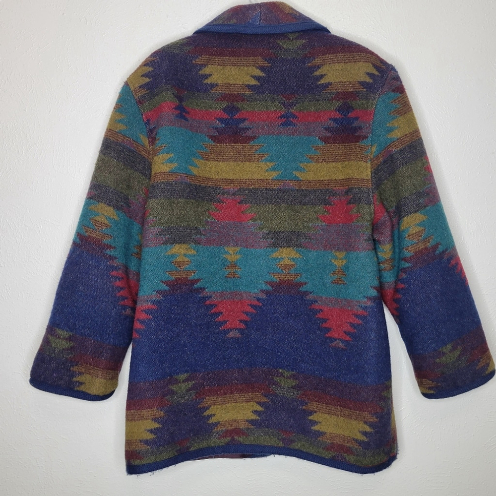 Vintage Wool Blend Aztec Print Jacket Women's Size Large - Picture 5 of 8